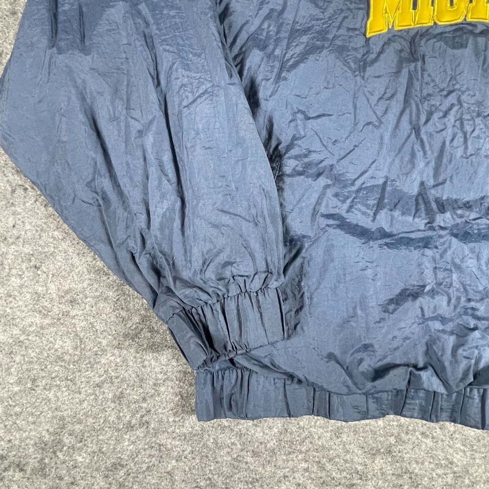 VTG Michigan Wolverines Jacket Mens XL Blue Pullover Windbreaker Football 90s - Picture 8 of 15